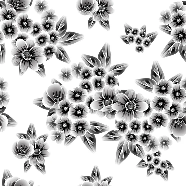 Motif Fleurs Ornées Style Vintage Sans Couture Éléments Floraux Dans — Image vectorielle