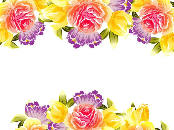 Vintage Stijl Sierlijke Bloemplaat Floral Elementen Kleur — Stockvector