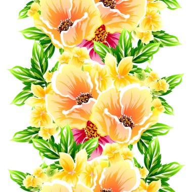 Sorunsuz vintage tarzı çiçek deseni. Renkli çiçek öğeleri