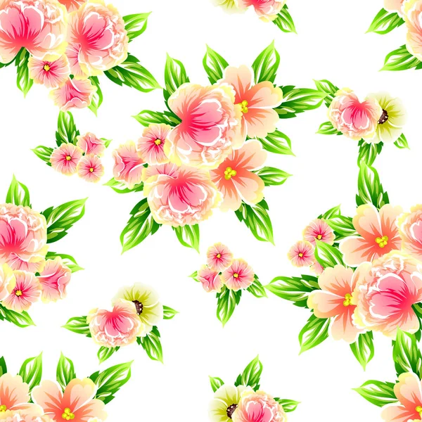 Naadloze Vintage Stijl Bloemenpatroon Floral Elementen Kleur — Stockvector