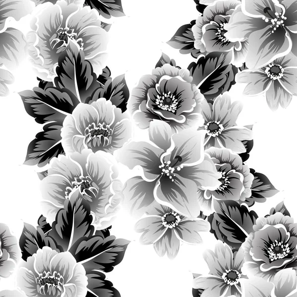 Motif Fleurs Ornées Style Vintage Sans Couture Éléments Floraux Dans — Image vectorielle