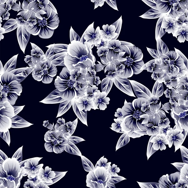 Motif Fleurs Ornées Style Vintage Sans Couture Éléments Floraux Dans — Image vectorielle