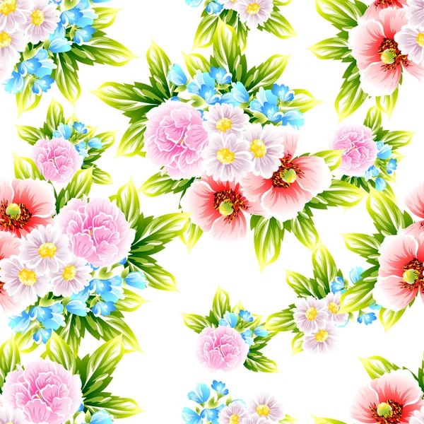 Naadloze Vintage Stijl Bloemenpatroon Floral Elementen Kleur — Stockvector