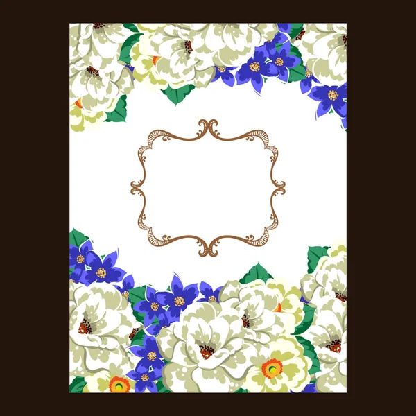 Tessera Fiore Decorato Stile Vintage Elementi Floreali Colori — Vettoriale Stock