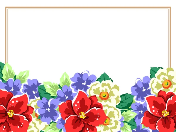 ビンテージ スタイルの華やかなお花 色で花の要素 — ストックベクタ