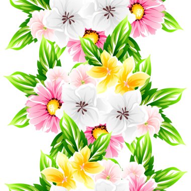 Sorunsuz vintage tarzı çiçek deseni. Renkli çiçek öğeleri