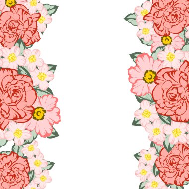 Sorunsuz vintage tarzı çiçek deseni. Renkli çiçek öğeleri