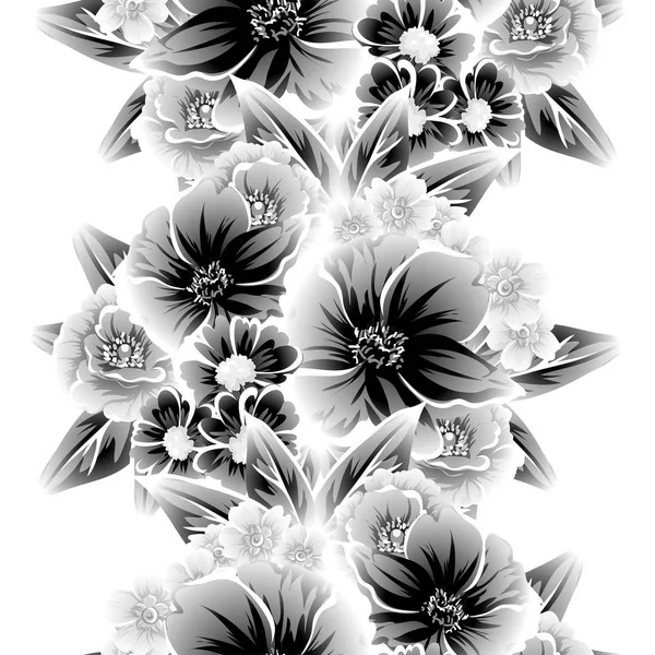 Bezszwowe Stylu Vintage Kwiatki Elementy Kwiatowy Białym Tle — Wektor stockowy