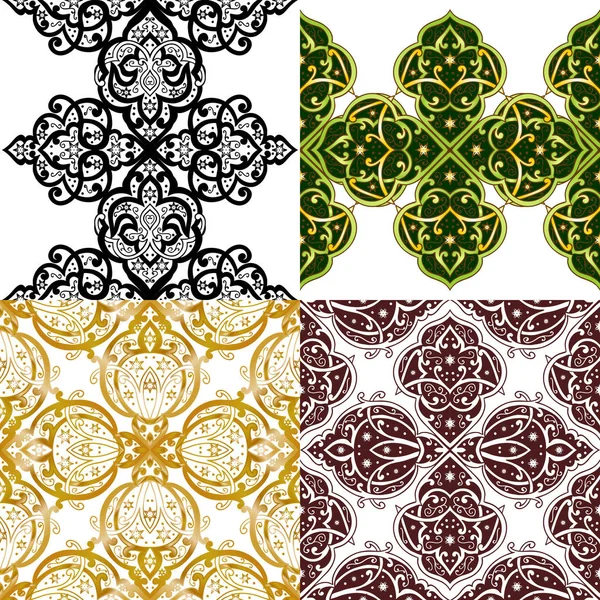 Seamless monochrome ornate pattern — Stock Vector