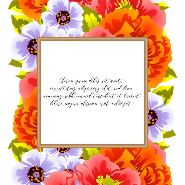 Κάρτα Περίτεχνα Λουλούδι Vintage Στυλ Floral Στοιχεία Χρώμα — Διανυσματικό Αρχείο
