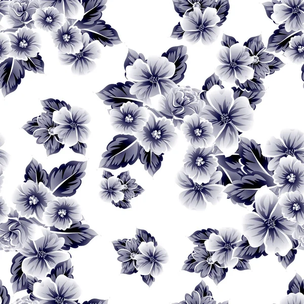 Цветочный Узор Винтажном Стиле Цветочные Элементы Белом — стоковый вектор