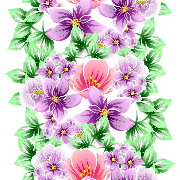 Naadloze Vintage Stijl Bloemenpatroon Floral Elementen Kleur — Stockvector