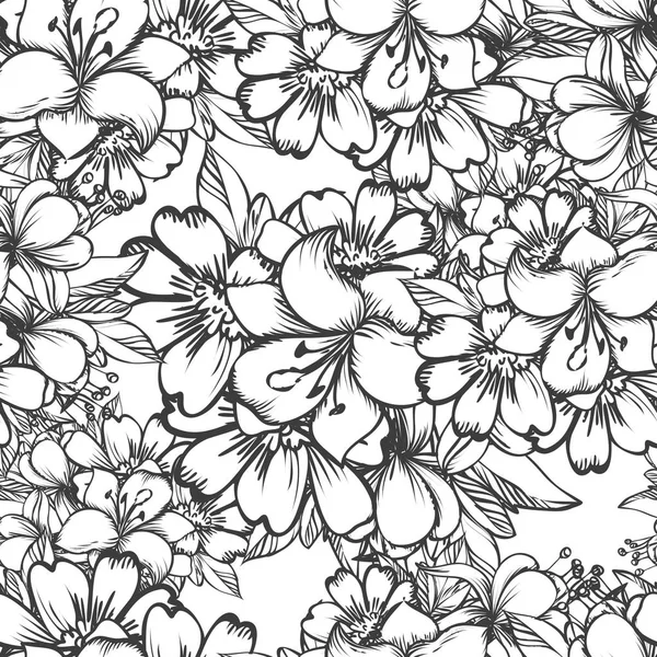 Naadloze Vintage Stijl Bloemenpatroon Floral Elementen — Stockvector