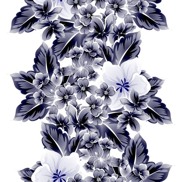 Patrón Flores Estilo Vintage Sin Costuras Elementos Florales Sobre Blanco — Vector de stock