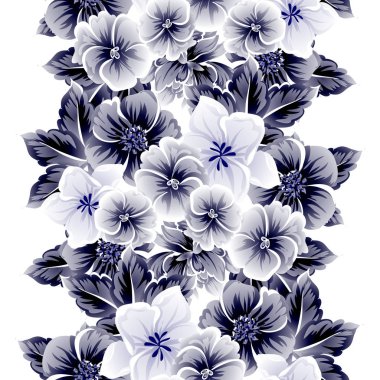 Sorunsuz vintage tarzı çiçek deseni. Beyaz çiçek öğeleri.