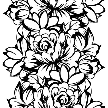 Sorunsuz vintage tarzı çiçek deseni. Çiçek öğeleri.