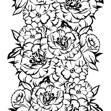 Sorunsuz vintage tarzı çiçek deseni. Çiçek öğeleri.