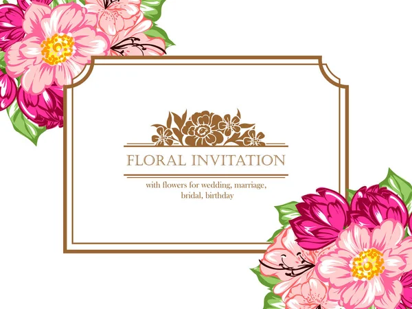 Vintage Style Ornate Flower Card Floral Elements Color — Stock Vector