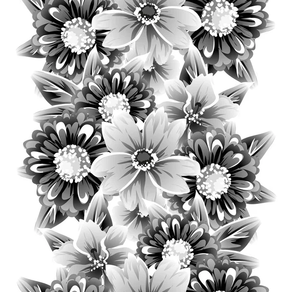 Květinový Vzor Bezešvé Vintage Styl Květinové Prvky Bílém — Stockový vektor