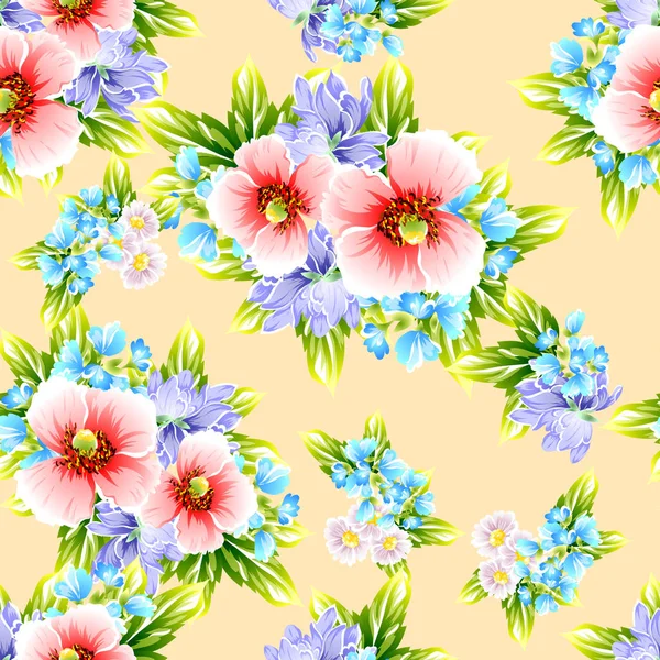 Naadloze Vintage Stijl Bloemenpatroon Floral Elementen Kleur — Stockvector