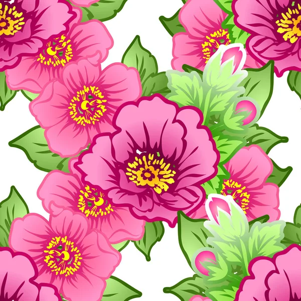 Sorunsuz vintage tarzı çiçek deseni. Renkli çiçek öğeleri