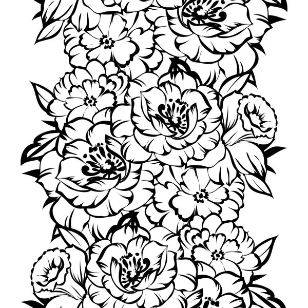 Naadloze Vintage Stijl Bloemenpatroon Floral Elementen — Stockvector