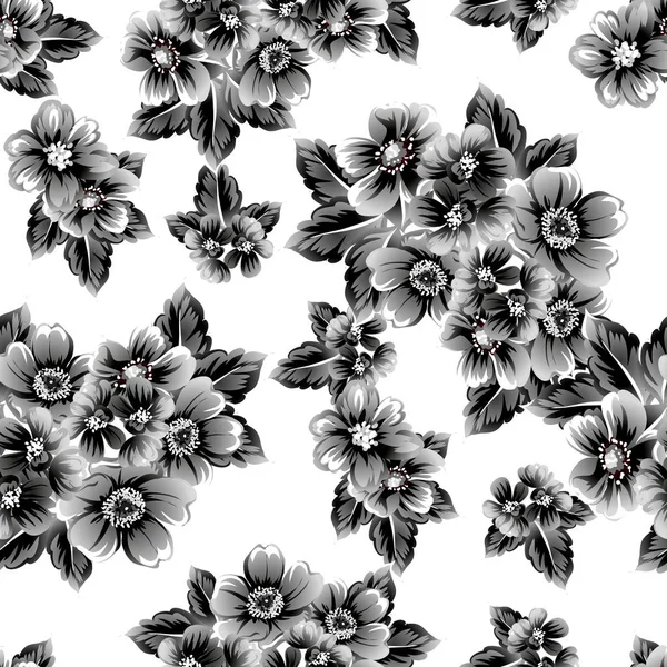 Sömlös Vintagestil Blommönster Blommiga Inslag — Stock vektor