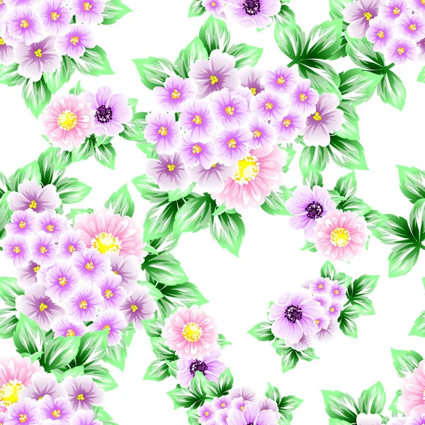 Naadloze Vintage Stijl Bloemenpatroon Floral Elementen Kleur — Stockvector