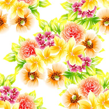 Güzel çiçekler sorunsuz vintage tarzı desen