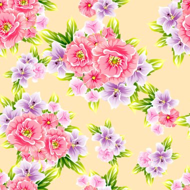 Güzel çiçekler sorunsuz vintage tarzı desen