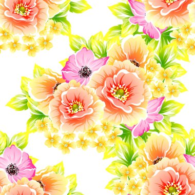 Güzel çiçekler sorunsuz vintage tarzı desen