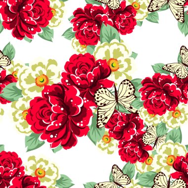 Güzel çiçekler sorunsuz vintage tarzı desen