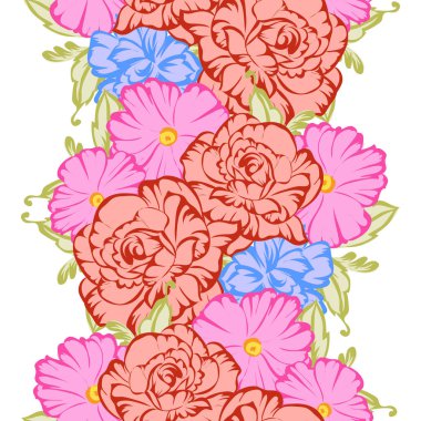 Güzel çiçekler sorunsuz vintage tarzı desen