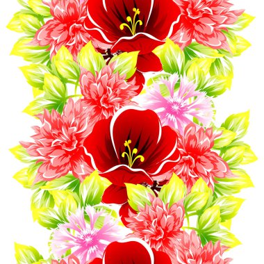 Güzel çiçekler sorunsuz vintage tarzı desen