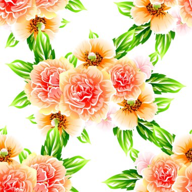 Güzel çiçekler sorunsuz vintage tarzı desen