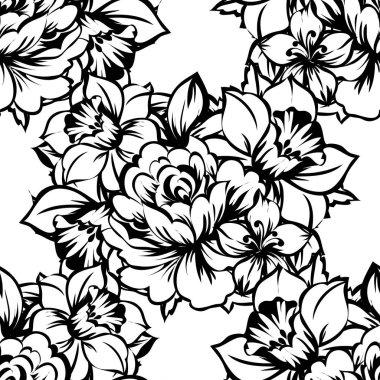 Güzel çiçekler sorunsuz vintage tarzı desen