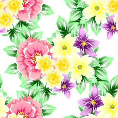 Güzel çiçekler sorunsuz vintage tarzı desen