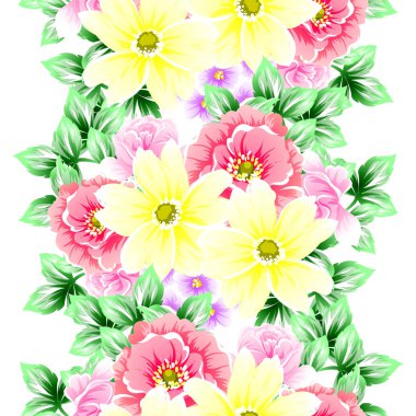 Güzel çiçekler sorunsuz vintage tarzı desen