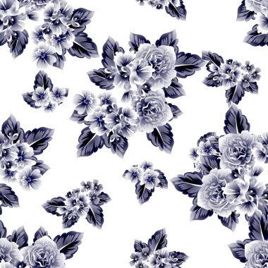 Güzel çiçekler sorunsuz vintage tarzı desen