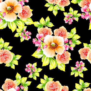 Güzel çiçekler sorunsuz vintage tarzı desen