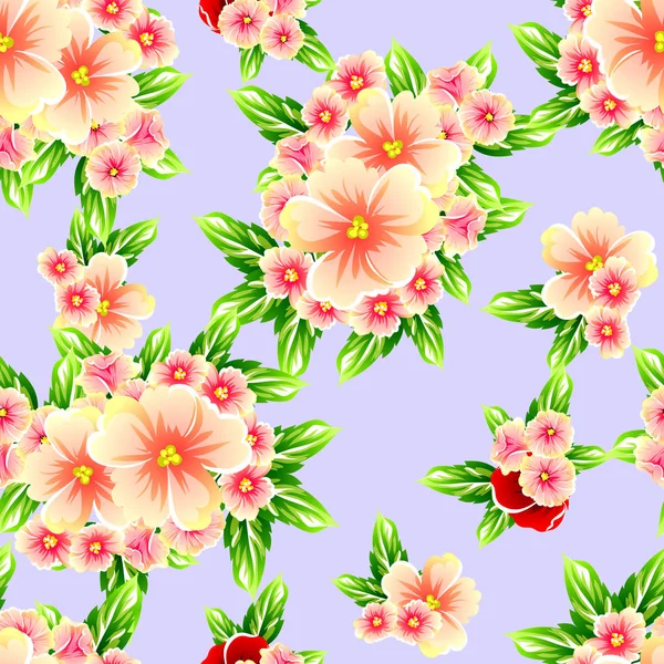 Modèle Style Vintage Sans Couture Belles Fleurs — Image vectorielle