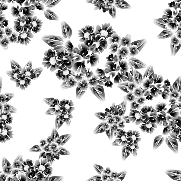 Modèle Style Vintage Sans Couture Belles Fleurs — Image vectorielle