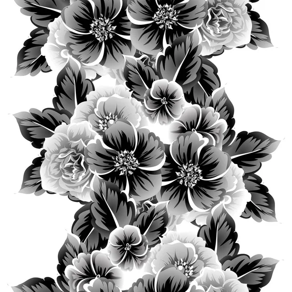 Güzel Çiçekler Sorunsuz Vintage Tarzı Desen — Stok Vektör