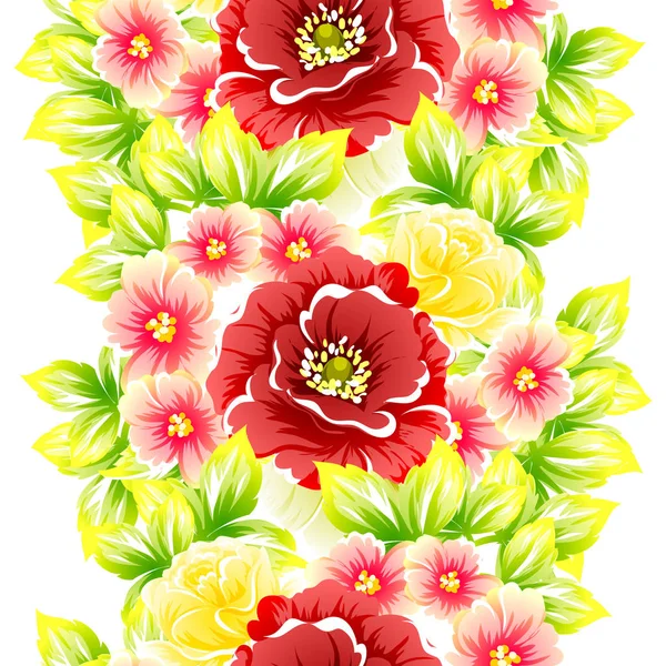 Naadloze Vintage Stijl Patroon Van Mooie Bloemen — Stockvector