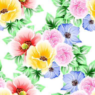 Güzel çiçekler sorunsuz vintage tarzı desen