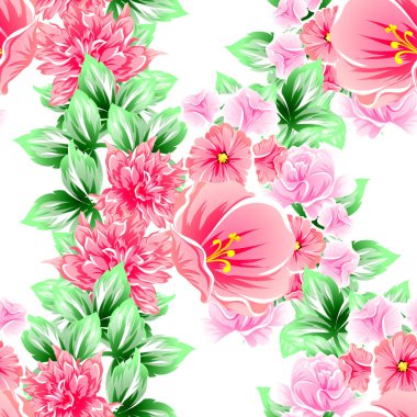 Güzel çiçekler sorunsuz vintage tarzı desen