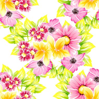 Güzel çiçekler sorunsuz vintage tarzı desen