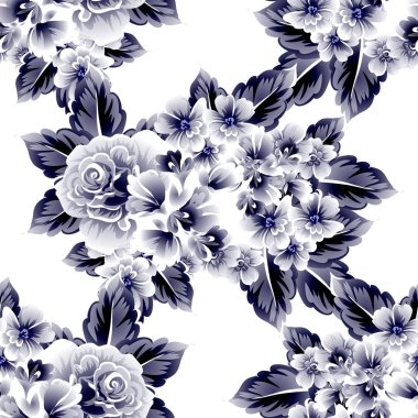 Güzel çiçekler sorunsuz vintage tarzı desen