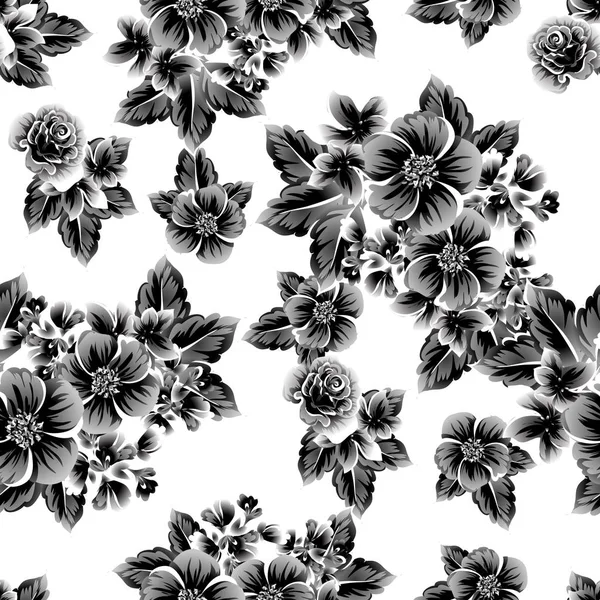 Απρόσκοπτη Στυλ Vintage Μοτίβο Των Όμορφων Λουλουδιών — Διανυσματικό Αρχείο