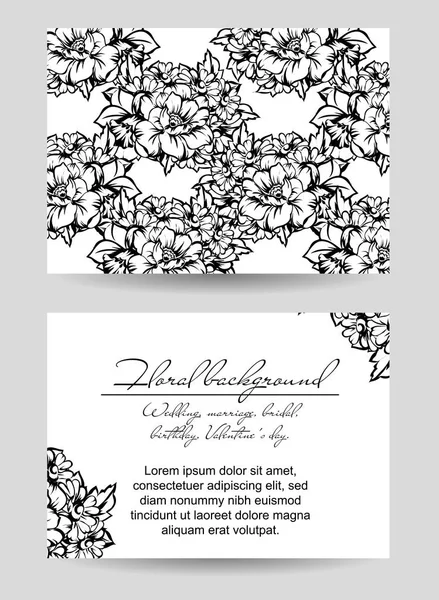 Conjunto Tarjetas Boda Flores Estilo Vintage Elementos Marcos Florales — Vector de stock